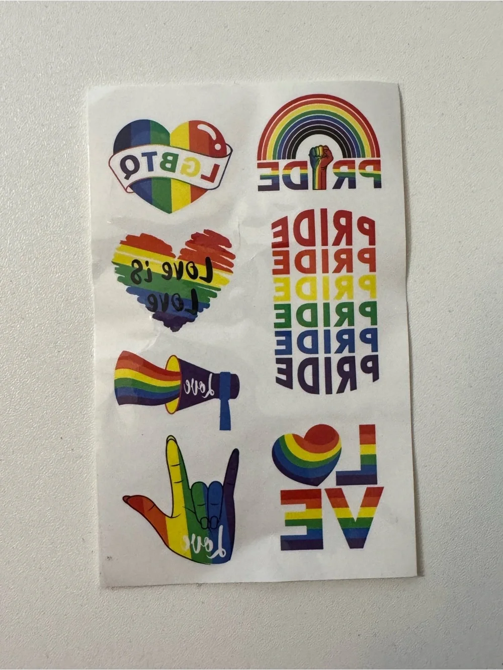 PRIDE Rainbow Button, Sticker, Face Paint Set